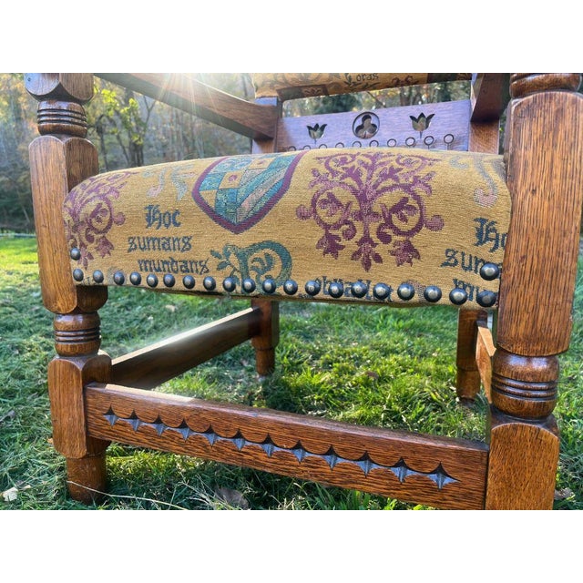 Late 20th Century Arts and Crafts Stickley-Style Oak Armchair For Sale - Image 10 of 14