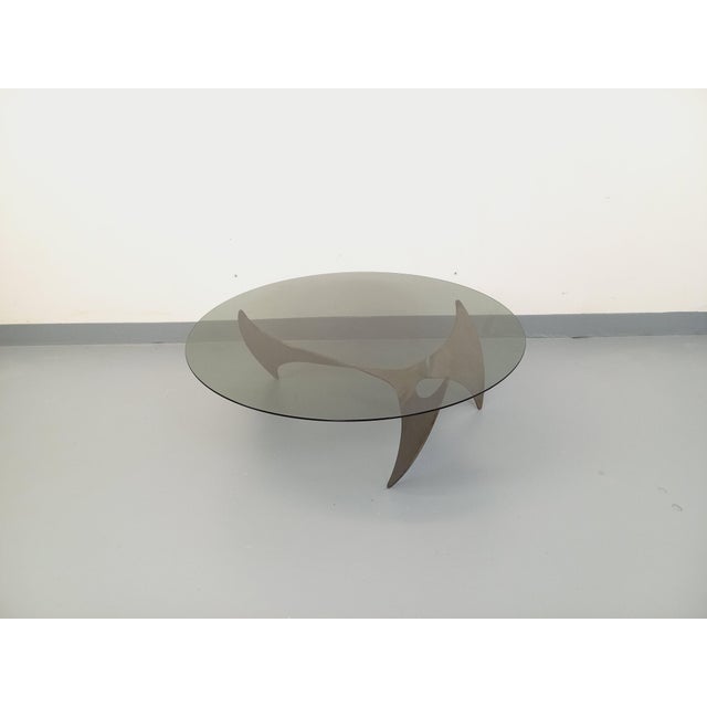 Large round vintage coffee table from the 1960s, Propeller model by German designer Knut Hesterberg for Ronald Schmitt,...