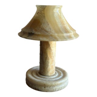 Chunky Onyx Marble Table Lamp For Sale