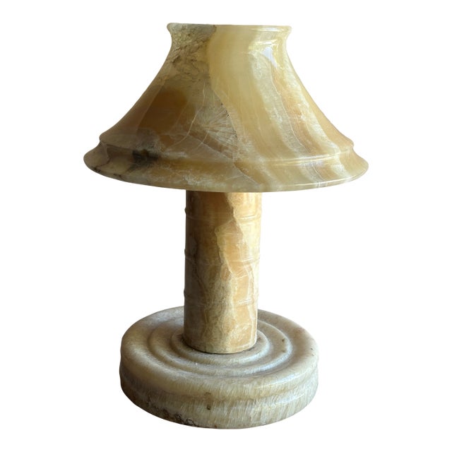 Chunky Onyx Marble Table Lamp For Sale