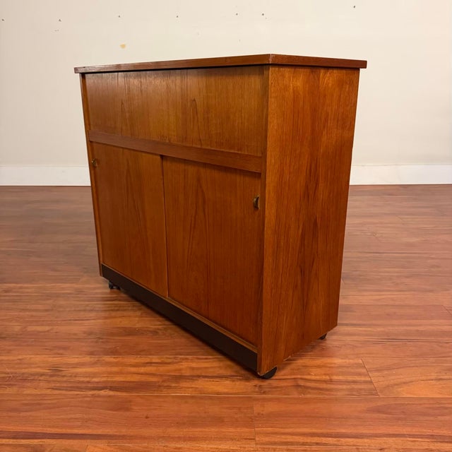 Heltborg Møbler Heltborg Mobler Danish Teak Dry Bar on Wheels For Sale - Image 4 of 16