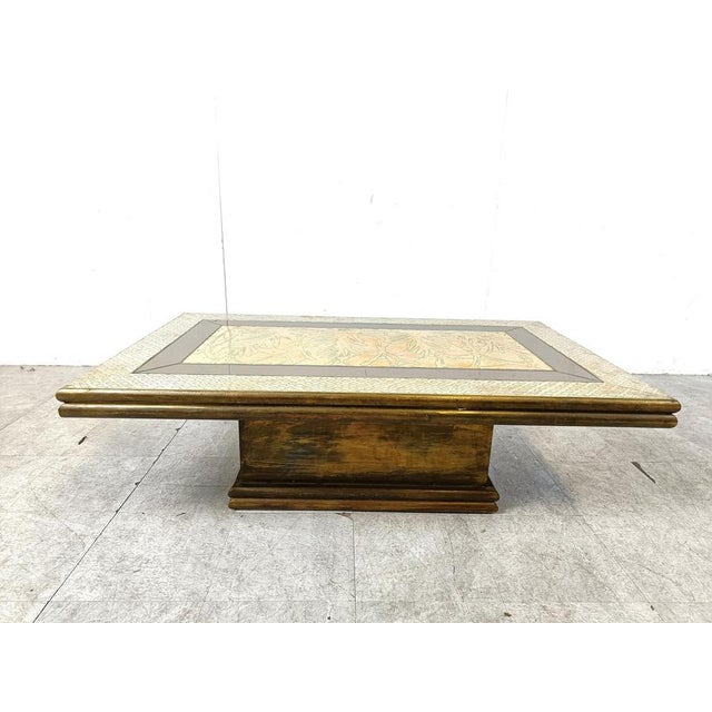1970s Vintage Brass Coffee Table attributed to Rodolfo Dubarry, 1970s For Sale - Image 5 of 12
