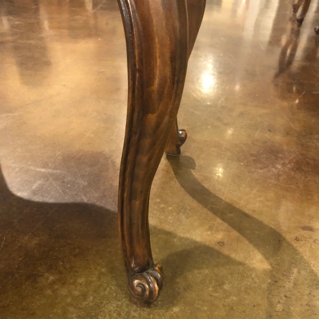 1990s Italian Hand-Carved Walnut Side Chair For Sale - Image 11 of 12