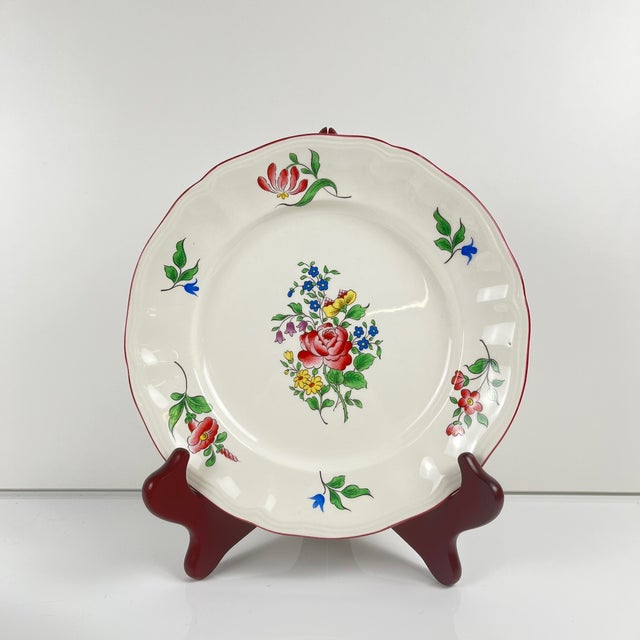 KG Luneville Dessert Plates with Réverbère Pattern, 1950s, Set of 6 For Sale - Image 4 of 8