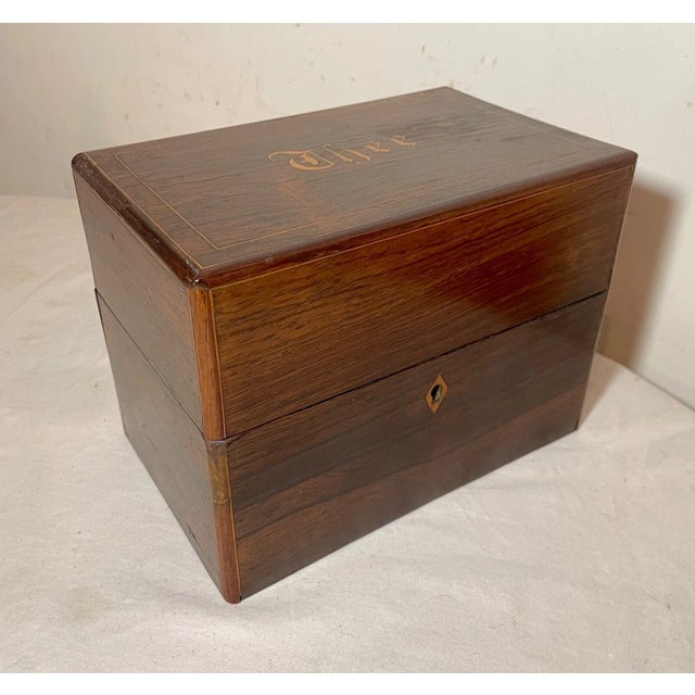 Antique 19th Century Handmade Marquetry Wooden Dutch Thee Tea Caddy Box For Sale In New York - Image 6 of 12