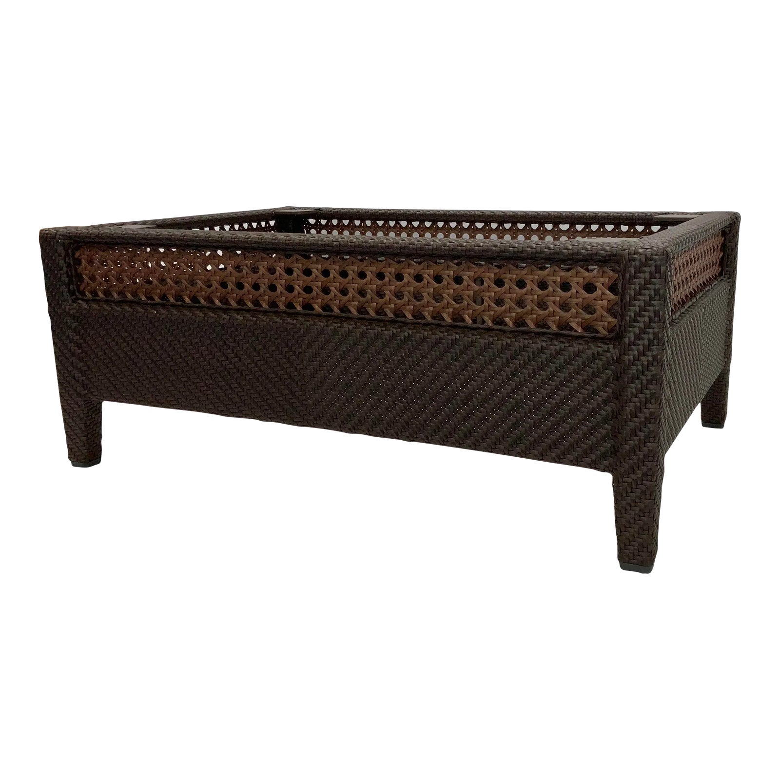 Modern Brown Woven Resin Outdoor Coffee Table Base Chairish