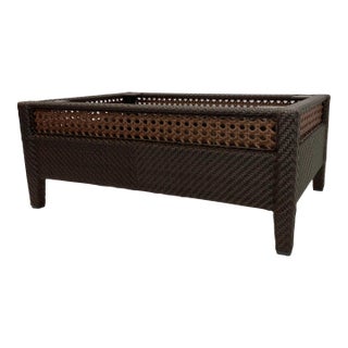 Modern Brown Woven Resin Outdoor Coffee Table Base For Sale