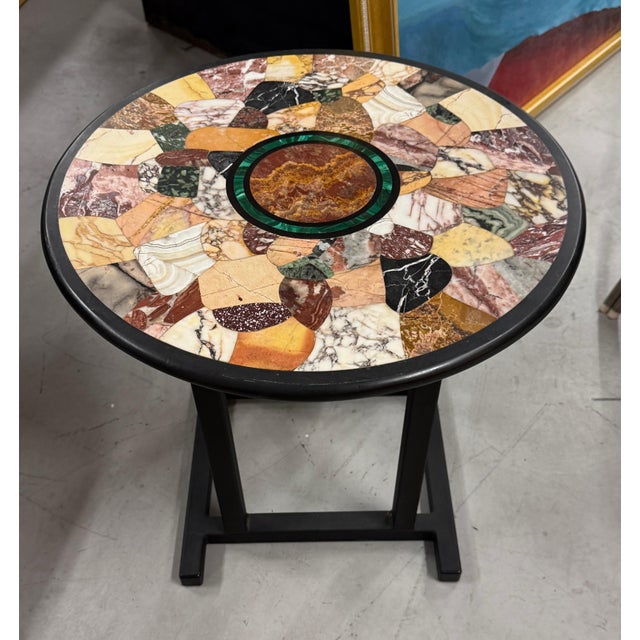 A beautiful 19th Century Specimen Marble Table top with a new custom made stand. The top is approximately 18.375 inches in...