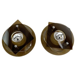 Vintage Lounge Wall Lamps from Herda, 1970s, Set of 2 For Sale