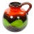 Mid-Century West German Glazed Porcelain Vase Red, Green & Brown 8.5" Tall For Sale