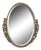 French Art Deco Oval Nickel Beveled Mirror For Sale