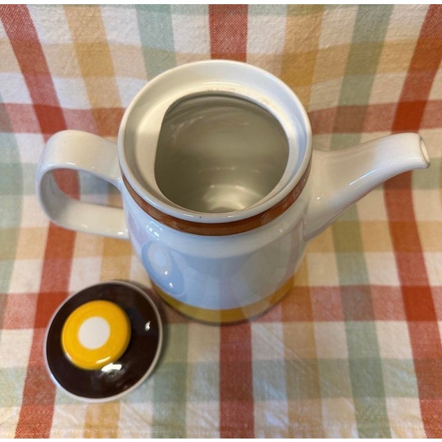 Mid-Century Modern Vintage 1970s Rorstrand Fokus Pattern Coffee/ Tea Pot For Sale - Image 3 of 7