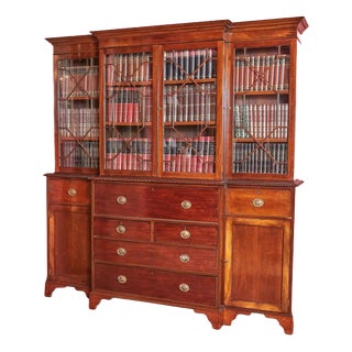 Antique English Library with Regency Secretary For Sale