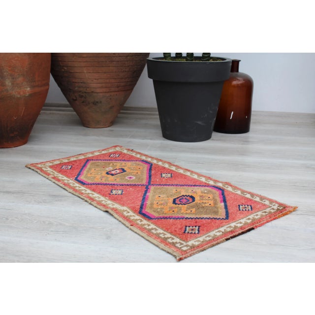 Turkish Mini Rug - 18" X 33.5" For Sale - Image 9 of 11