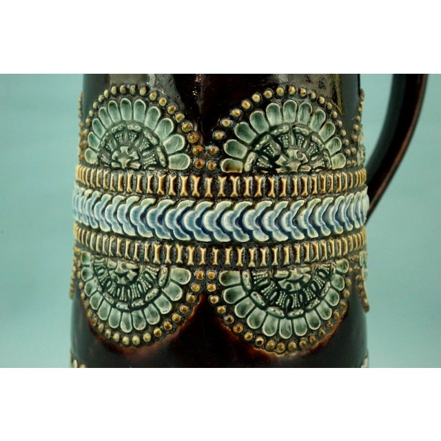 Majolica Ceramic Jug Vase with Bas-Relief from by Royal Doulton Lambeth, England, 19th Century For Sale - Image 18 of 18