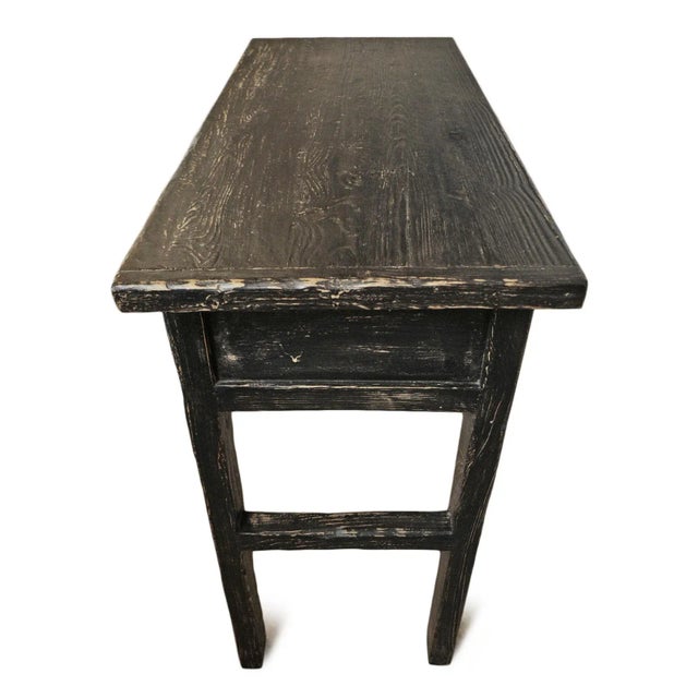 Wood Black One Drawer Short Console Table / Nightstand For Sale - Image 7 of 7