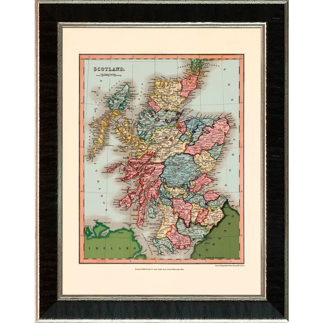 Scottish Highlander Grouping With Map and Crests Framed in Black Wood Veneer With Silver Edges - Set of 15 For Sale - Image 12 of 13