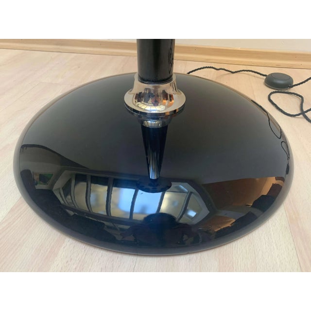 Art Deco Style Floor Lamp in Black Lacquer and Nickel For Sale - Image 10 of 11