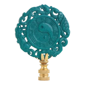 Chinese Taijitu Symbol Lamp Finial