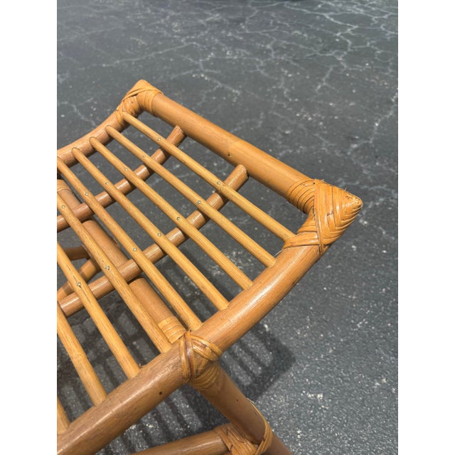 Franco Albini Vintage Coastal Sculptural Rattan and Cane Bench For Sale - Image 4 of 6