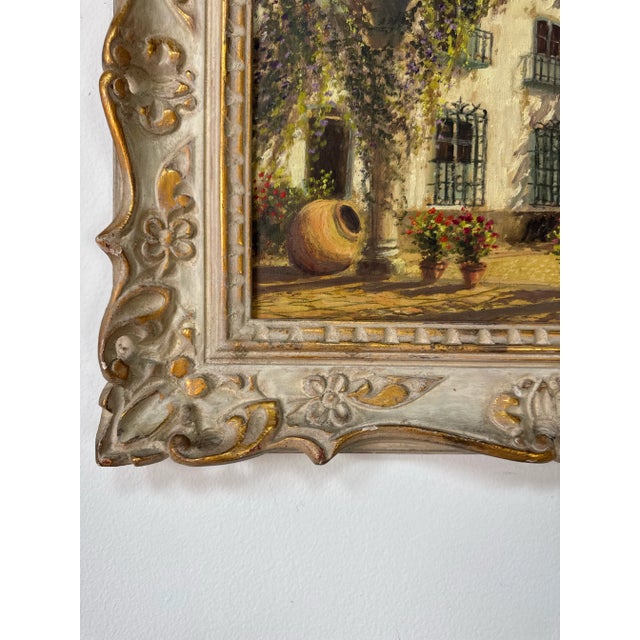 Wood Alberto Lobos (Latin American, 1892-1941) Hacienda Impressionist Oil on Canvas Painting - Framed For Sale - Image 7 of 10