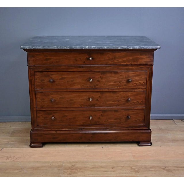 Wood Late 19th Century Louis Philippe Mahogany Chest of Drawers For Sale - Image 7 of 18