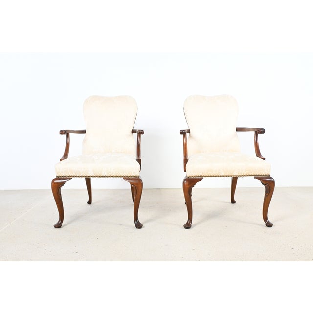 Baker Furniture Queen Anne Mahogany Dining Chairs – Set of 6 For Sale - Image 12 of 14