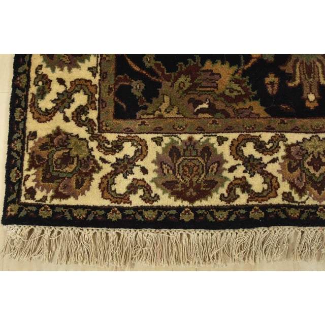 Agra Runner 3’11” X 11’7” Black Wool Traditional Hand-Knotted Oriental Rug For Sale - Image 11 of 14