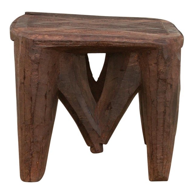 Vintage Market Day Carved Stool For Sale