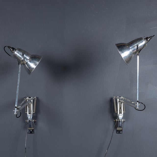 Vintage English Angle Poise Wall Mounted Lamps, 1970, Set of 2 For Sale - Image 10 of 11