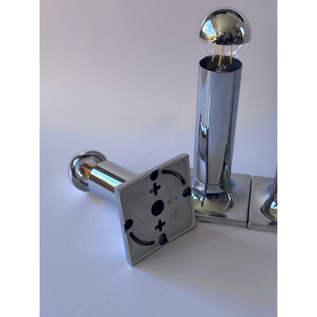 Mid-Century Modern Space Age Chrome Ceiling Lights by Rolf Krüger for Staff Leuchten, Germany, 1970s, Set of 3 For Sale - Image 3 of 6
