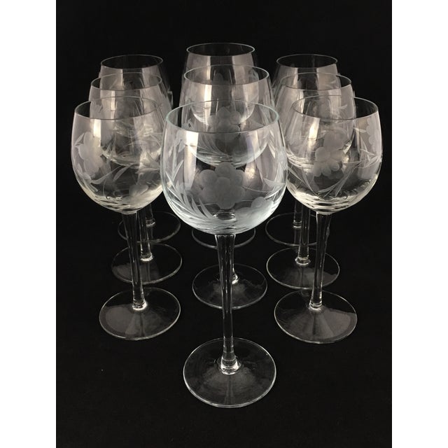 Vintage Etched Crystal Stemware Set of 9 Chairish