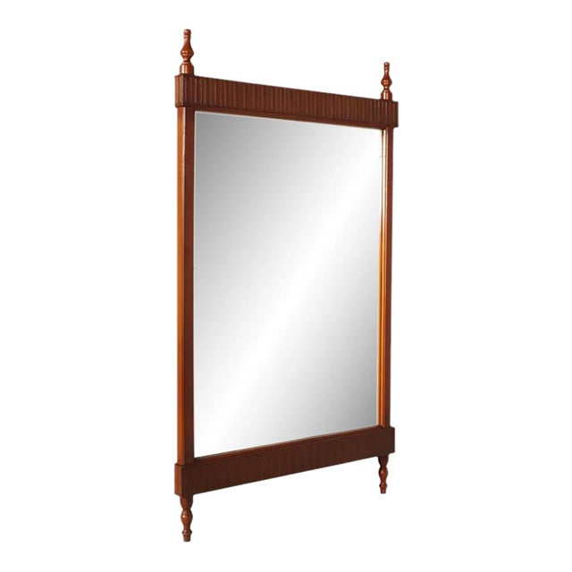 Italian Art Deco Wall Mirror in Carved Walnut For Sale