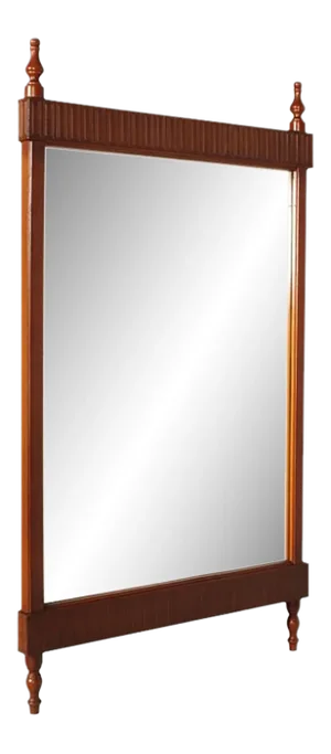 Italian Art Deco Wall Mirror in Carved Walnut