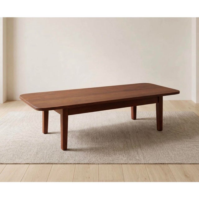 Vintage 1960s Mid-Century Modern Solid Teak Surfboard-Style Table Restored New
