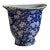 Blue and White Glazed Ceramic Floral Wall Pocket For Sale