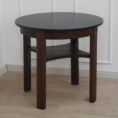 Mid-Century Modern Vintage Round Coffee Table with Black Table Top, 1930s For Sale - Image 3 of 6