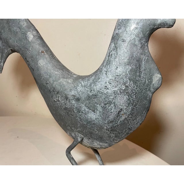 1920s Antique Handmade Forged Steel Folk Art Rooster Bird Statue Sculpture Figure For Sale - Image 5 of 15