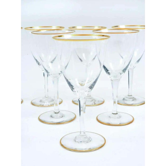 French Tall Baccarat Crystal Tableware Wine / Water Service / 12 People For Sale - Image 3 of 12