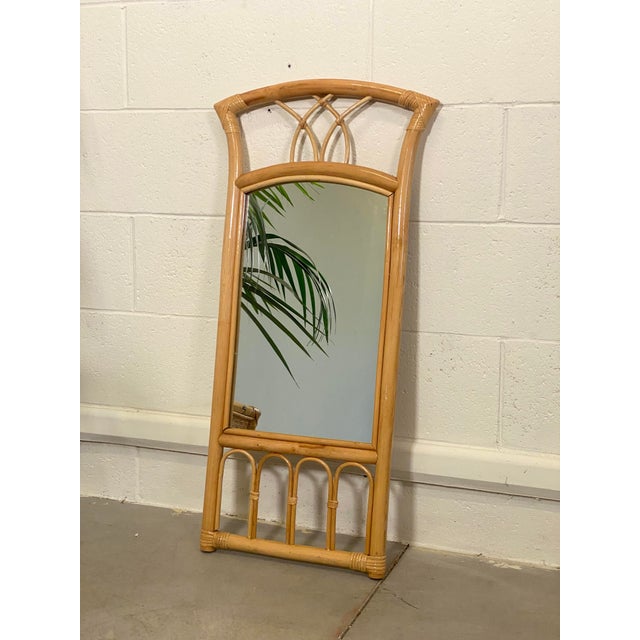 Mid-Century Modern Bamboo Mirror in the style of Vivai del Sud, 1970s For Sale - Image 3 of 10