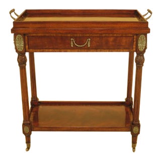 Maitland Smith Mahogany Beverage Cart Server For Sale