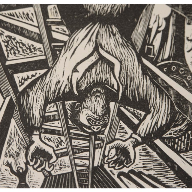 "Accidente" - 1943 Linocut on Paper by Leopoldo Méndez For Sale - Image 4 of 5