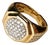 Late 20th Century Size 10.5 Vermeil Sterling 925 Silver White Diamond Men Band Ring For Sale