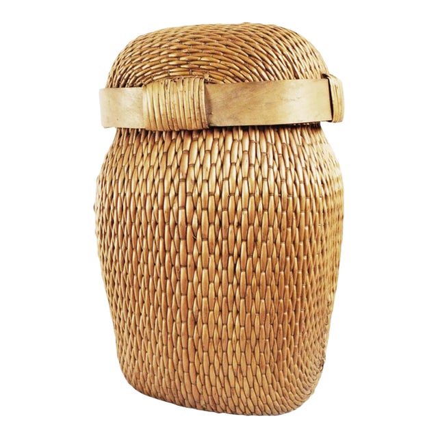 Vintage Willow Fish Basket For Sale