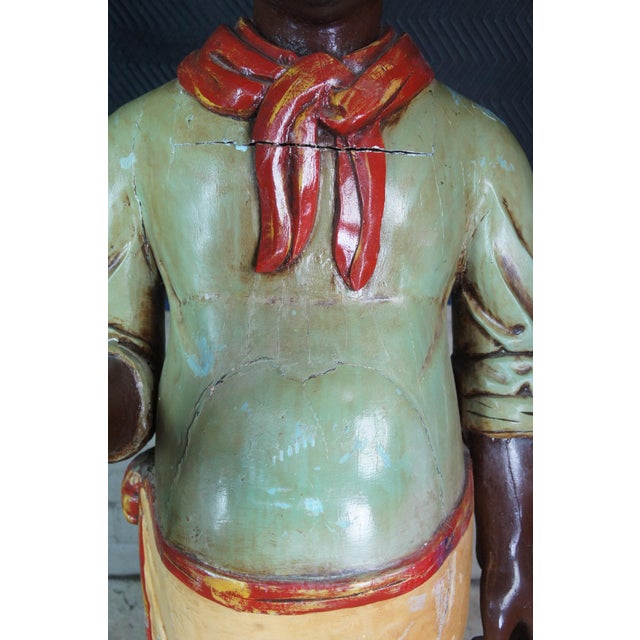 Mid 20th Century Monumental Life Size French Carved Folk Art Restaurant Chef Baker Statue 87" For Sale - Image 11 of 12