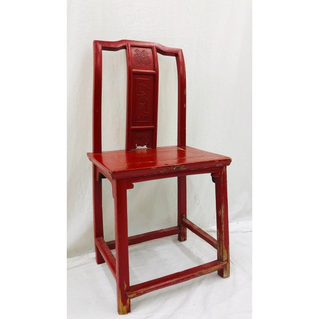 Rustic Antique Rustic Asian Chair For Sale - Image 3 of 9