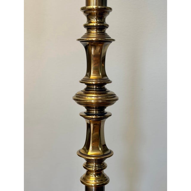 Hollywood Regency Vintage Stiffel Solid Brass Swing-Arm Floor Lamp For Sale - Image 3 of 6