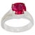 3.5 Carat Cushion Treated Ruby 14 Karat White Gold Ring For Sale - Image 15 of 18