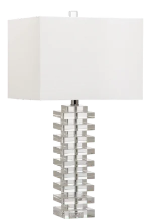 26.5-Inch H Stacked Acrylic Table Lamp - Clear