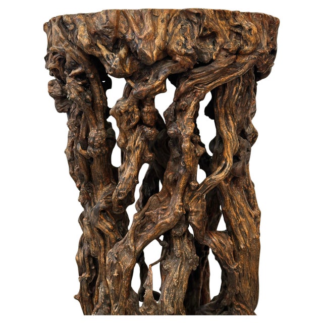 Late 19th Century Late 19th Century Hand-Carved Wooden Tree Root Pedestal For Sale - Image 5 of 5